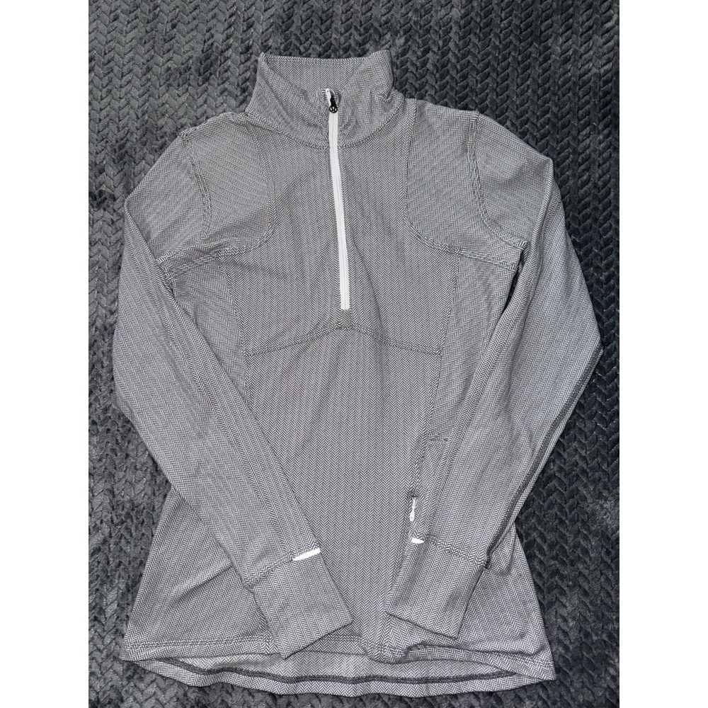 Lululemon Kanto Catch Gray Herringbone Quarter Zip Jacket 6